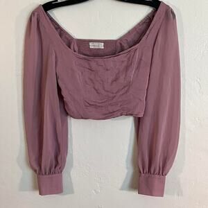 Urban Outfitters Light pink off the shoulder top with puffy‎ sleeves